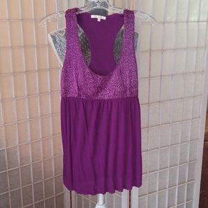 Matty M Beautiful purple beaded racer back top